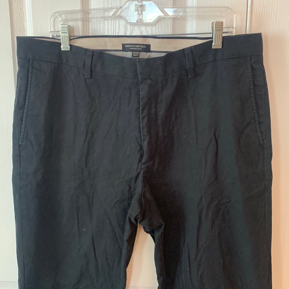 Banana Republic Black Cotton Emerson Chino Pant 36x36 (36 x 36)